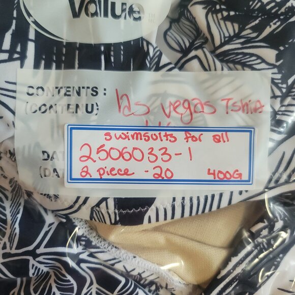 Swimsuits For All Bikini Set Womens 20 White Black Tropical Tummy Control Beach - Picture 14 of 14